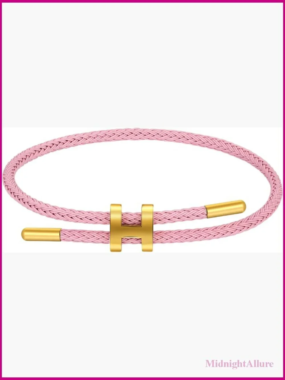 Adjustable Gold-Plated Charm Bracelet, 18k Titanium